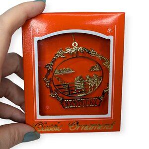 NWT Classic Ornament Gold Tone Kentucky Christmas Ornament